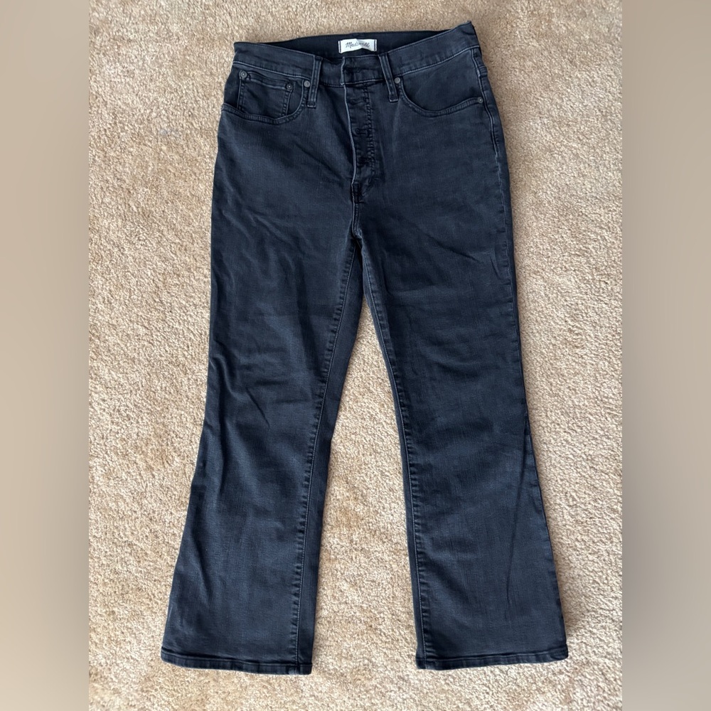 Madewell Faded Black Button-Fly Bootcut Jeans